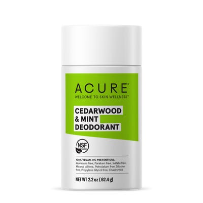 Acure. Cedarwood & Mint Deodorant, desodorante efectivo de rápida absorción. 63.78 ml 