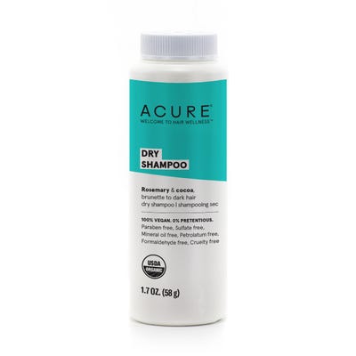 Acure. Dry Shampoo - Brunette to Dark Hair, shampoo en seco para cabello oscuro.