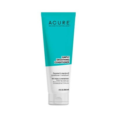 Acure. Simply Smoothing Conditioner Coconut, bomba botánica cabello  seco con frizz. 236.5 ml 